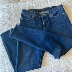 Banana Republic Mid Rise Skinny frayed hem.